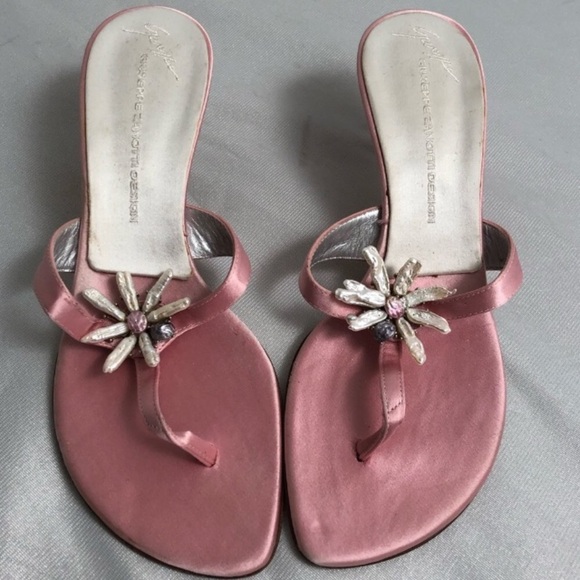 Giuseppe Zanotti light pink mother of Pearl heel sandals 10 - Picture 2 of 7